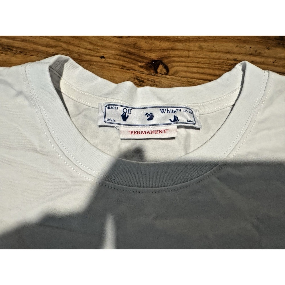 Off-White Leaf Arrows White Graphic T-Shirt Sz L Short Sleeve Authentic NWT - Picture 3 of 16